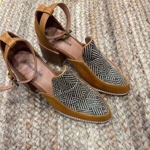 Jeffrey Campbell Camel and Black Patterned Heels